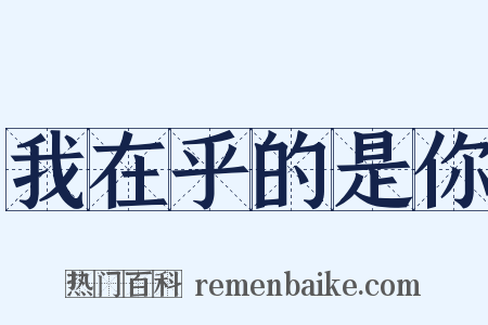 我在乎的是你是什么意思的图片